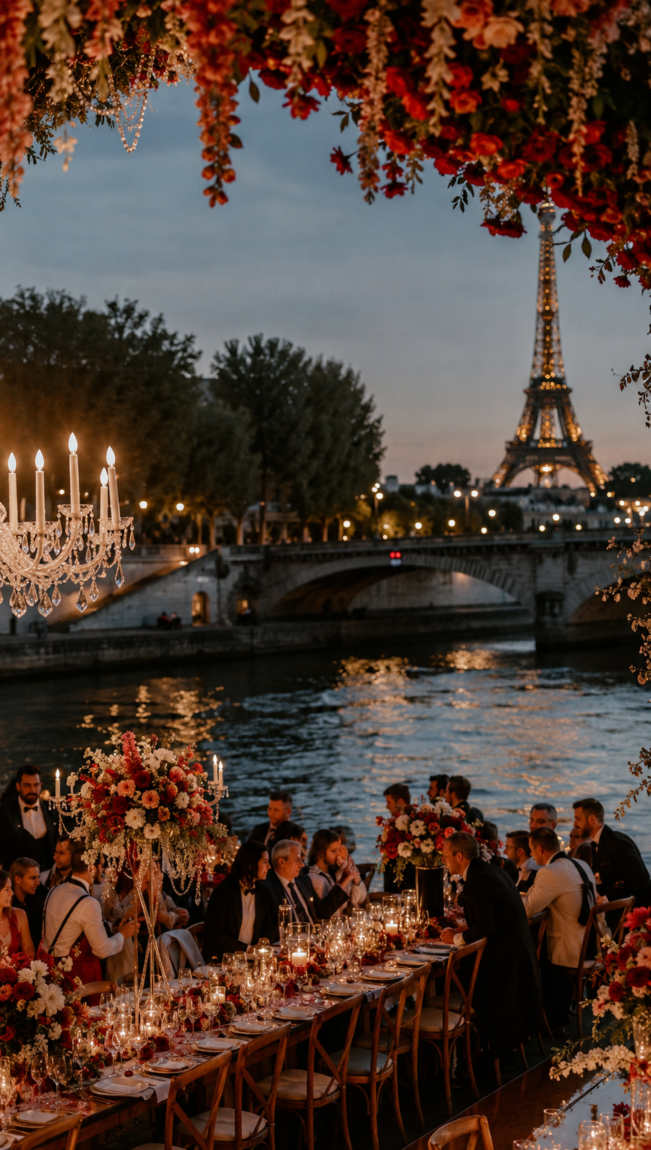 Dîner de mariage dans une serre de luxe